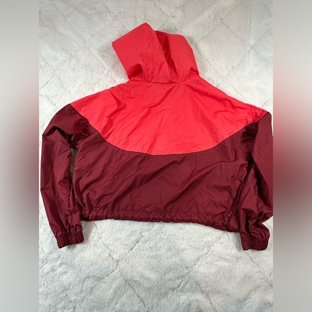 Women's Nike Jacket Heritage Windbreaker Medium color block orange red maroon - Picture 5 of 9